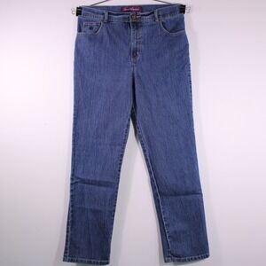 Gloria Vanderbilt Straight Leg Jeans Womens 14 Petite High Rise Stretch Denim